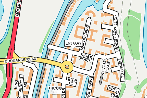 EN3 6GW map - OS OpenMap – Local (Ordnance Survey)