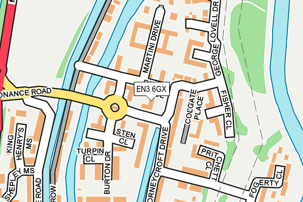 EN3 6GX map - OS OpenMap – Local (Ordnance Survey)