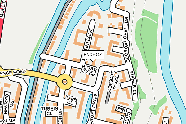 EN3 6GZ map - OS OpenMap – Local (Ordnance Survey)
