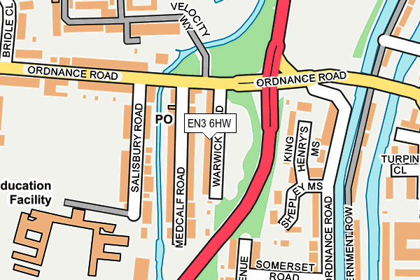 EN3 6HW map - OS OpenMap – Local (Ordnance Survey)