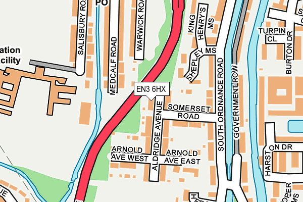EN3 6HX map - OS OpenMap – Local (Ordnance Survey)