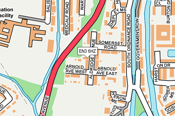 EN3 6HZ map - OS OpenMap – Local (Ordnance Survey)