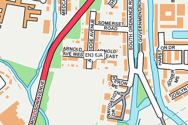 EN3 6JA map - OS OpenMap – Local (Ordnance Survey)