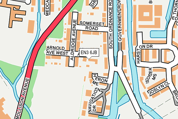 EN3 6JB map - OS OpenMap – Local (Ordnance Survey)