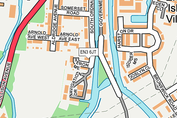 EN3 6JT map - OS OpenMap – Local (Ordnance Survey)