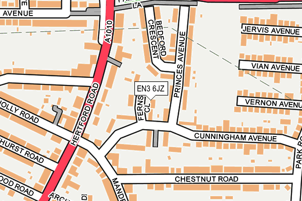 EN3 6JZ map - OS OpenMap – Local (Ordnance Survey)