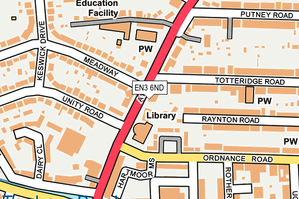 EN3 6ND map - OS OpenMap – Local (Ordnance Survey)