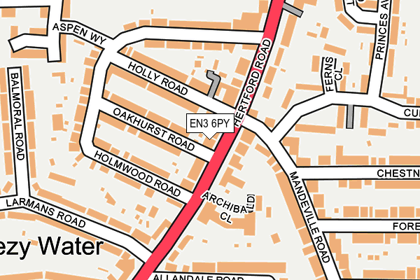 EN3 6PY map - OS OpenMap – Local (Ordnance Survey)