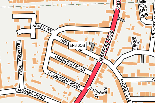 EN3 6QB map - OS OpenMap – Local (Ordnance Survey)