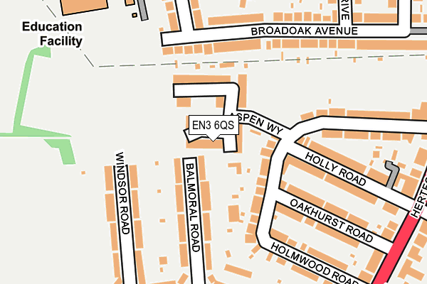 EN3 6QS map - OS OpenMap – Local (Ordnance Survey)