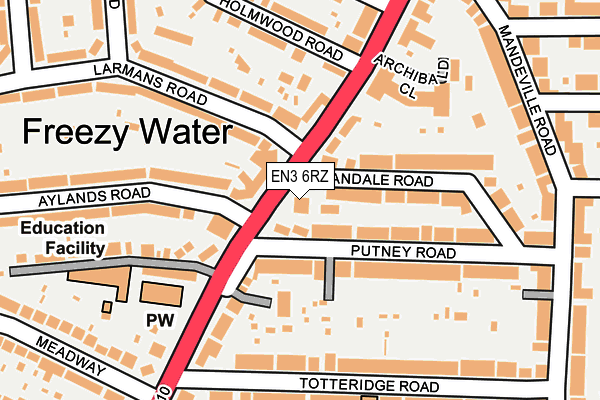 EN3 6RZ map - OS OpenMap – Local (Ordnance Survey)