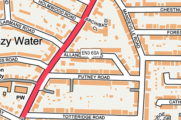 EN3 6SA map - OS OpenMap – Local (Ordnance Survey)