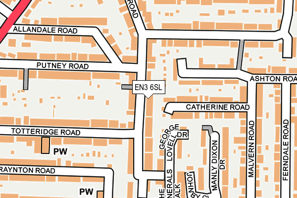 EN3 6SL map - OS OpenMap – Local (Ordnance Survey)