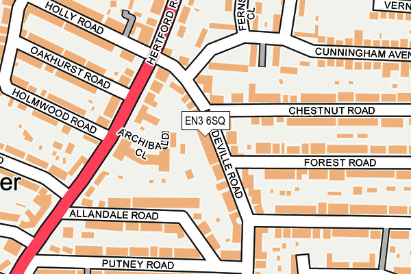 EN3 6SQ map - OS OpenMap – Local (Ordnance Survey)