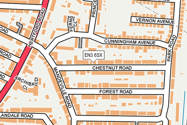 EN3 6SX map - OS OpenMap – Local (Ordnance Survey)