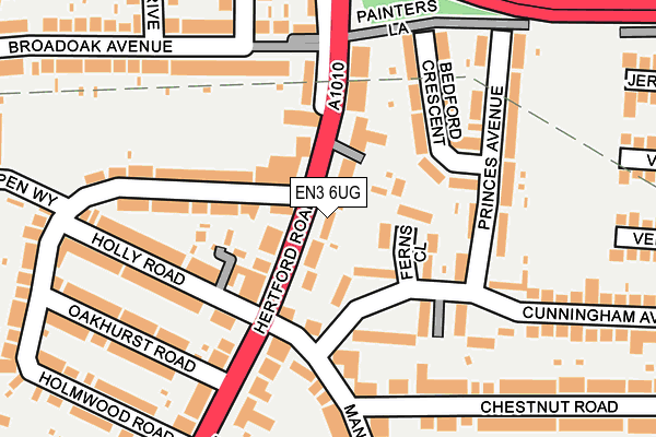 EN3 6UG map - OS OpenMap – Local (Ordnance Survey)