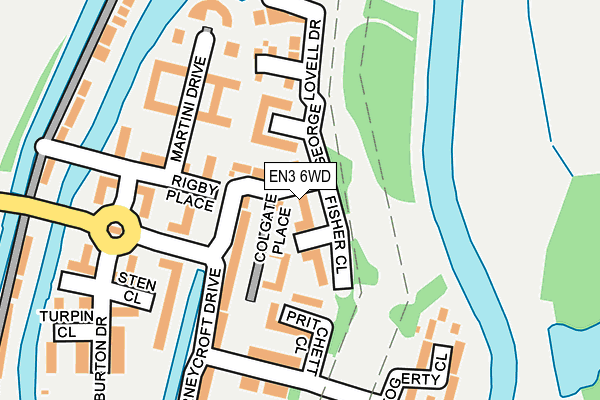 EN3 6WD map - OS OpenMap – Local (Ordnance Survey)