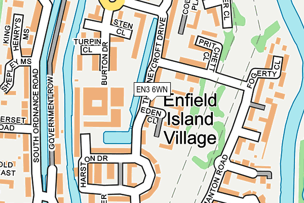 EN3 6WN map - OS OpenMap – Local (Ordnance Survey)