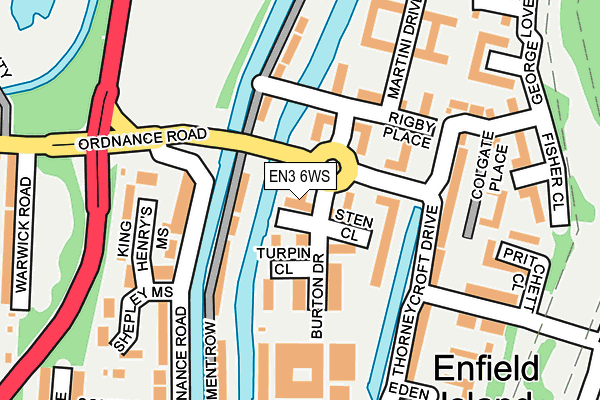 EN3 6WS map - OS OpenMap – Local (Ordnance Survey)