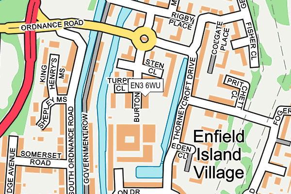 EN3 6WU map - OS OpenMap – Local (Ordnance Survey)