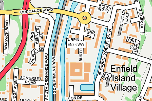 EN3 6WW map - OS OpenMap – Local (Ordnance Survey)