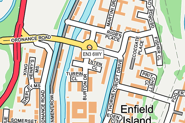 EN3 6WY map - OS OpenMap – Local (Ordnance Survey)