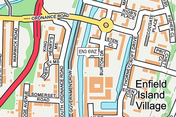 EN3 6WZ map - OS OpenMap – Local (Ordnance Survey)