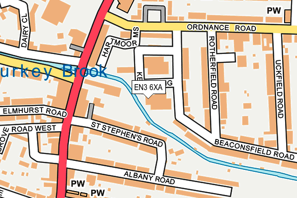 EN3 6XA map - OS OpenMap – Local (Ordnance Survey)