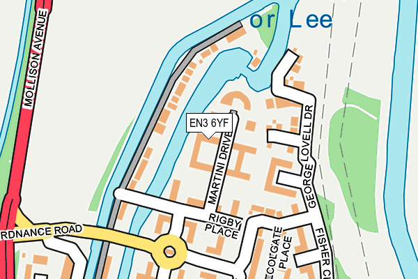 EN3 6YF map - OS OpenMap – Local (Ordnance Survey)