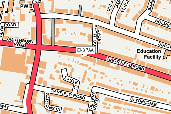 EN3 7AA map - OS OpenMap – Local (Ordnance Survey)