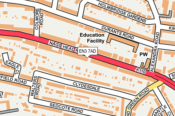 EN3 7AD map - OS OpenMap – Local (Ordnance Survey)