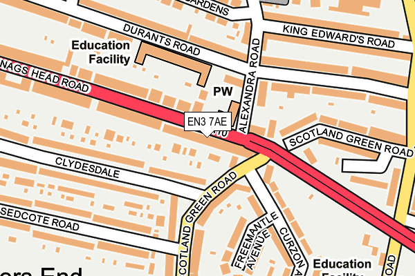 EN3 7AE map - OS OpenMap – Local (Ordnance Survey)