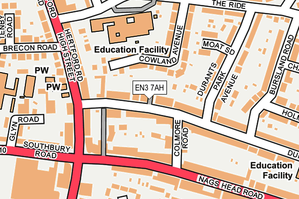EN3 7AH map - OS OpenMap – Local (Ordnance Survey)