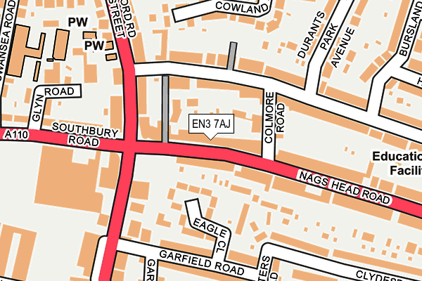 EN3 7AJ map - OS OpenMap – Local (Ordnance Survey)