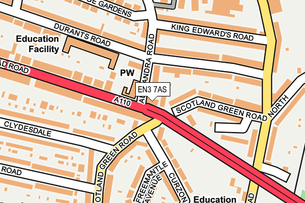 EN3 7AS map - OS OpenMap – Local (Ordnance Survey)