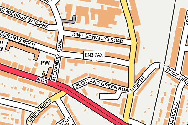 EN3 7AX map - OS OpenMap – Local (Ordnance Survey)