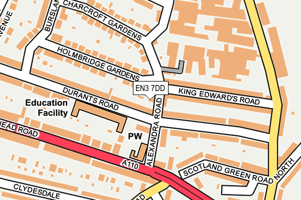 EN3 7DD map - OS OpenMap – Local (Ordnance Survey)