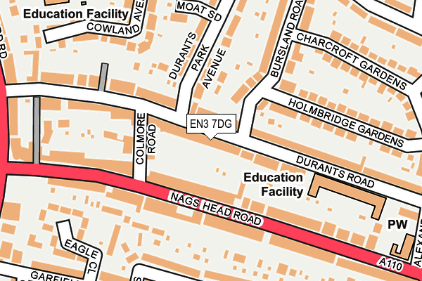 EN3 7DG map - OS OpenMap – Local (Ordnance Survey)