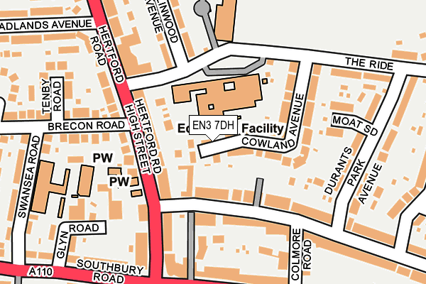 EN3 7DH map - OS OpenMap – Local (Ordnance Survey)