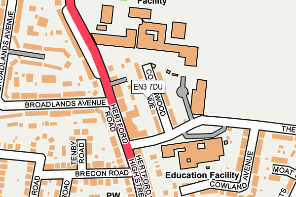EN3 7DU map - OS OpenMap – Local (Ordnance Survey)