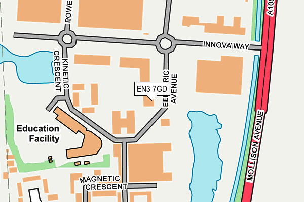 EN3 7GD map - OS OpenMap – Local (Ordnance Survey)