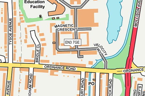 EN3 7GE map - OS OpenMap – Local (Ordnance Survey)