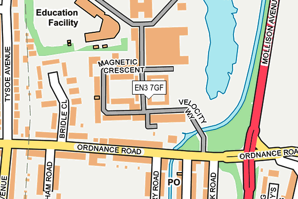 EN3 7GF map - OS OpenMap – Local (Ordnance Survey)