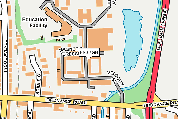 EN3 7GH map - OS OpenMap – Local (Ordnance Survey)