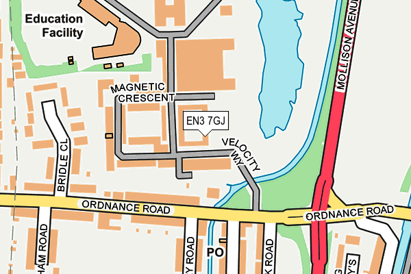 EN3 7GJ map - OS OpenMap – Local (Ordnance Survey)