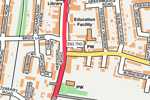 EN3 7HG map - OS OpenMap – Local (Ordnance Survey)