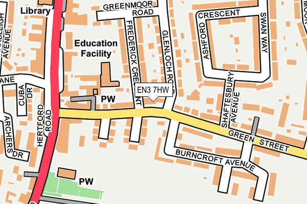 EN3 7HW map - OS OpenMap – Local (Ordnance Survey)