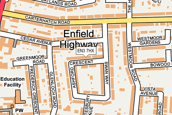 EN3 7HX map - OS OpenMap – Local (Ordnance Survey)