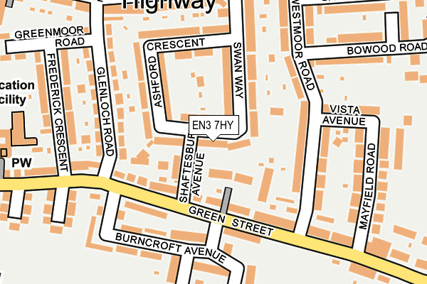 EN3 7HY map - OS OpenMap – Local (Ordnance Survey)