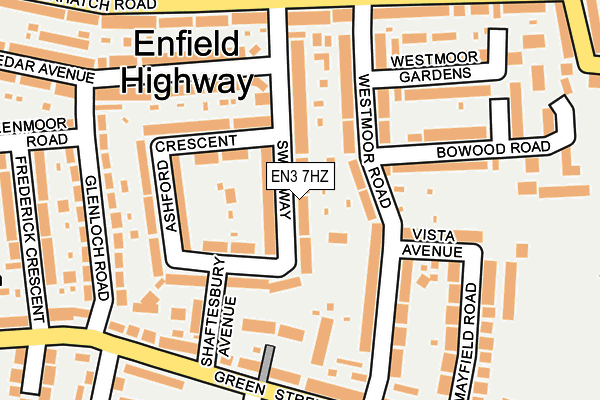 EN3 7HZ map - OS OpenMap – Local (Ordnance Survey)